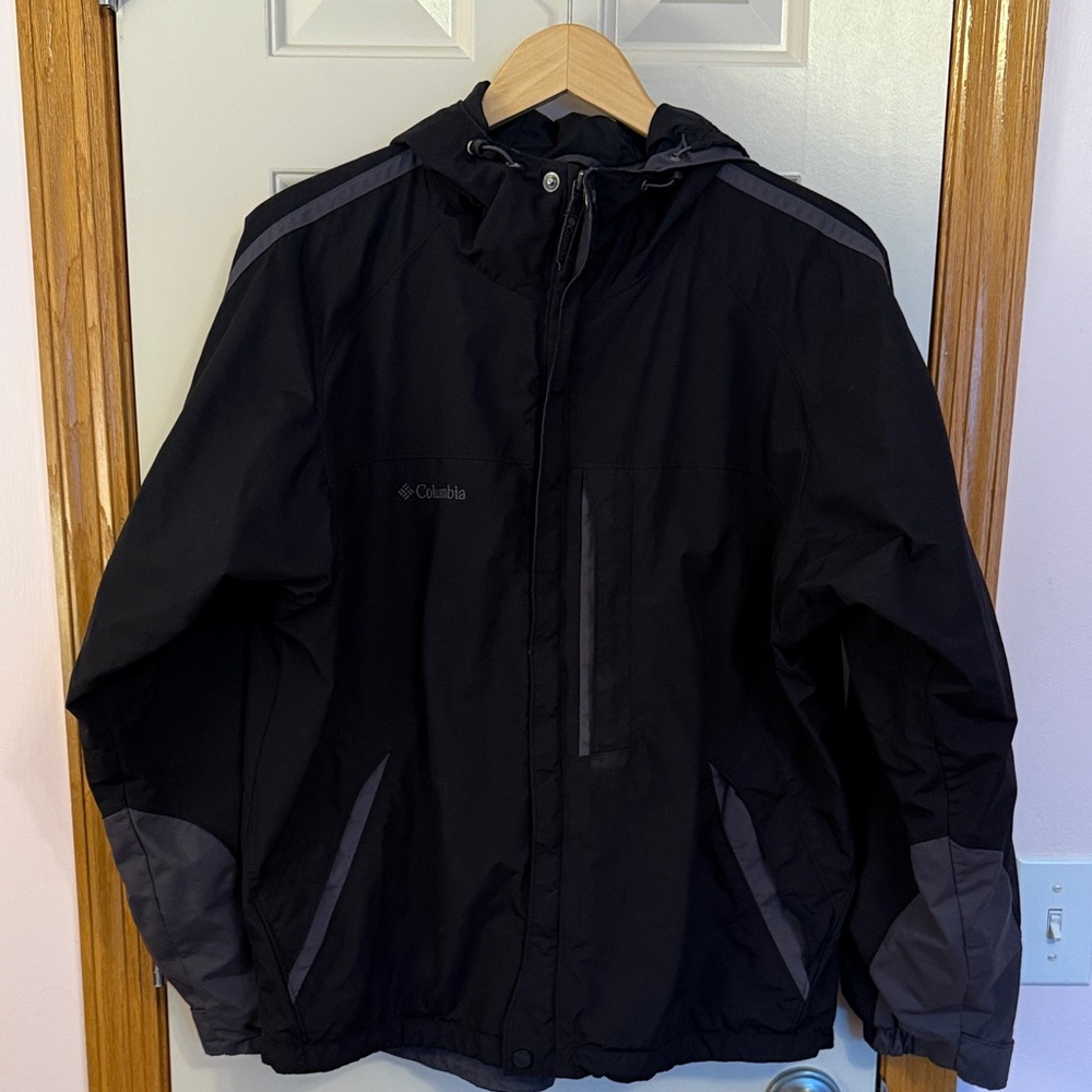 Columbia Black and Gray Hooded Jacket